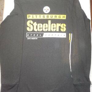 NFL Team Apparel Pittsburgh Steelers Black Long Sleeve Shirt Size L